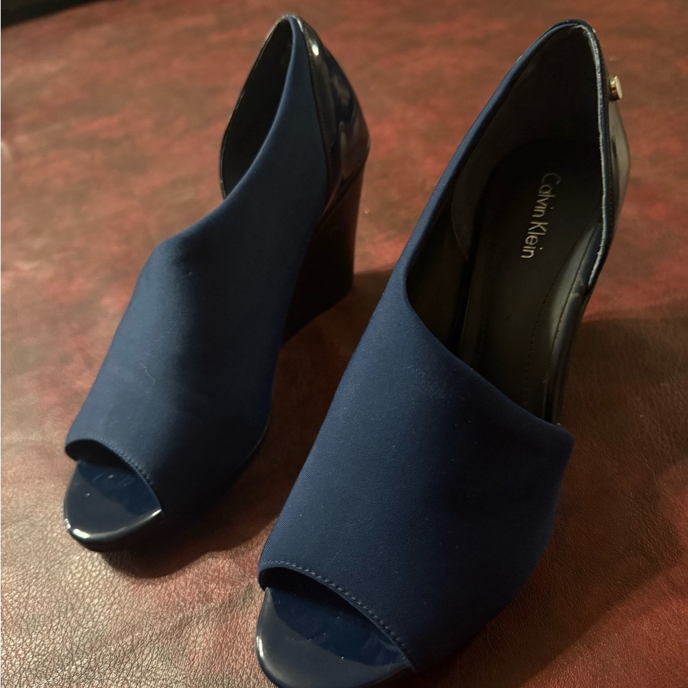 Calvin Klein Navy Wedge Shoes